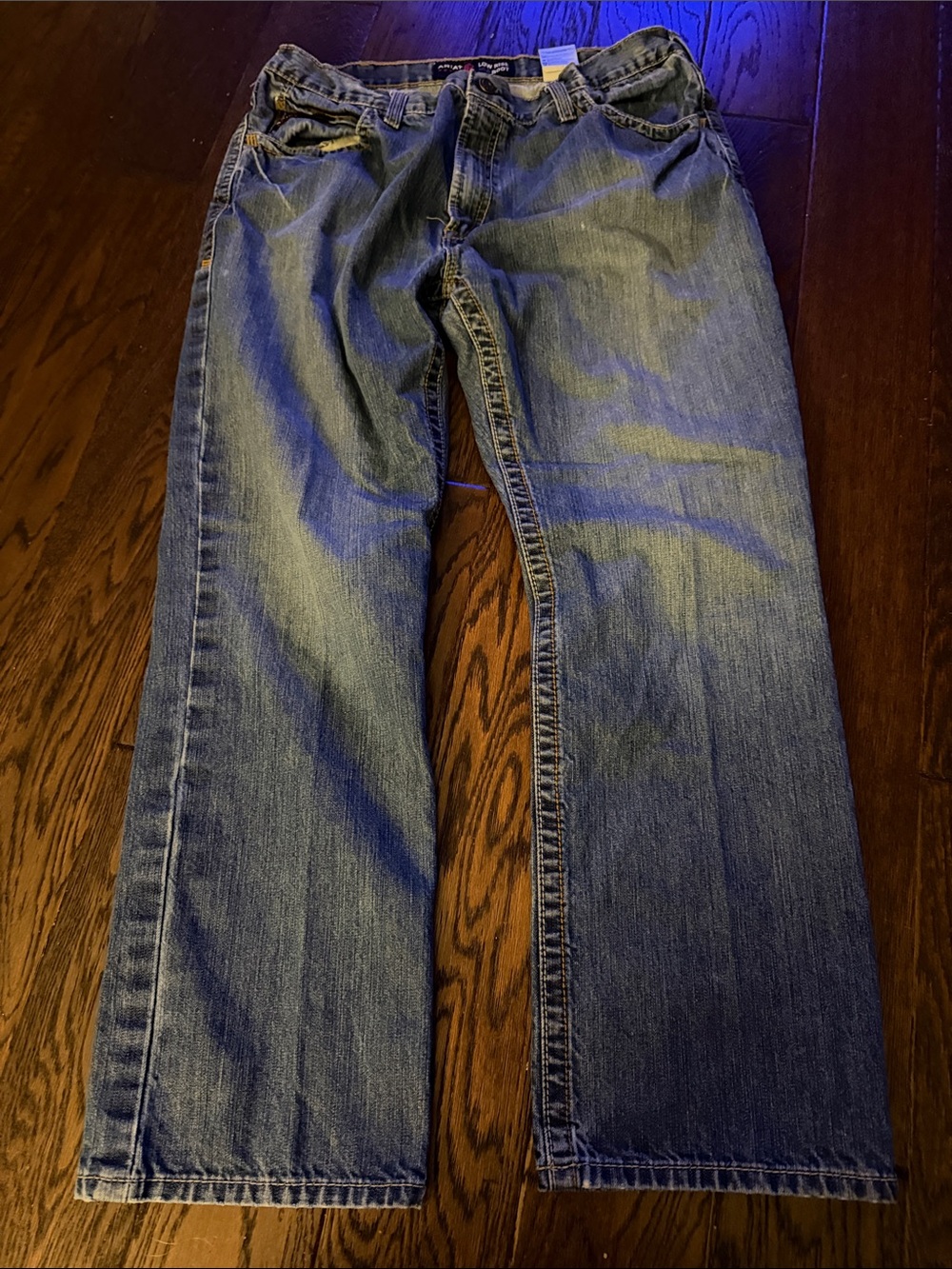 Ariat Men's Straight-Leg Denim Jeans in Blue Wash